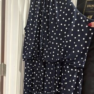 Navy Polka Dot Dress